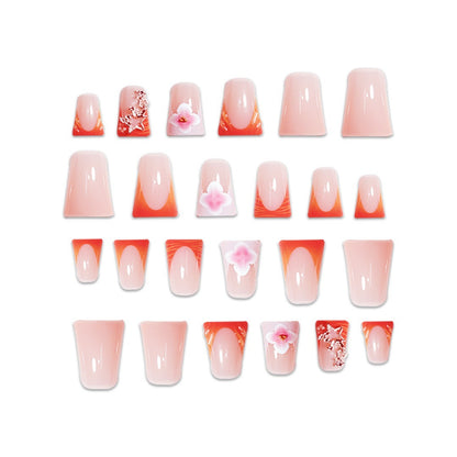 Floral Accent Press-On Nail Set Brehn