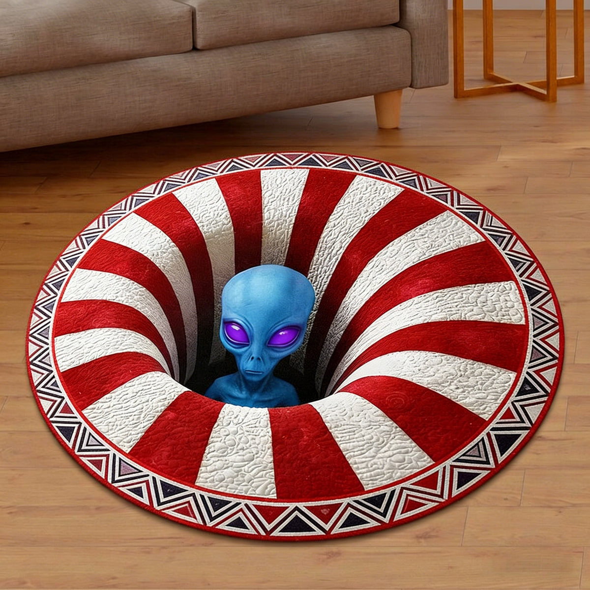 Alien-Themen 3D Illusions-Teppich