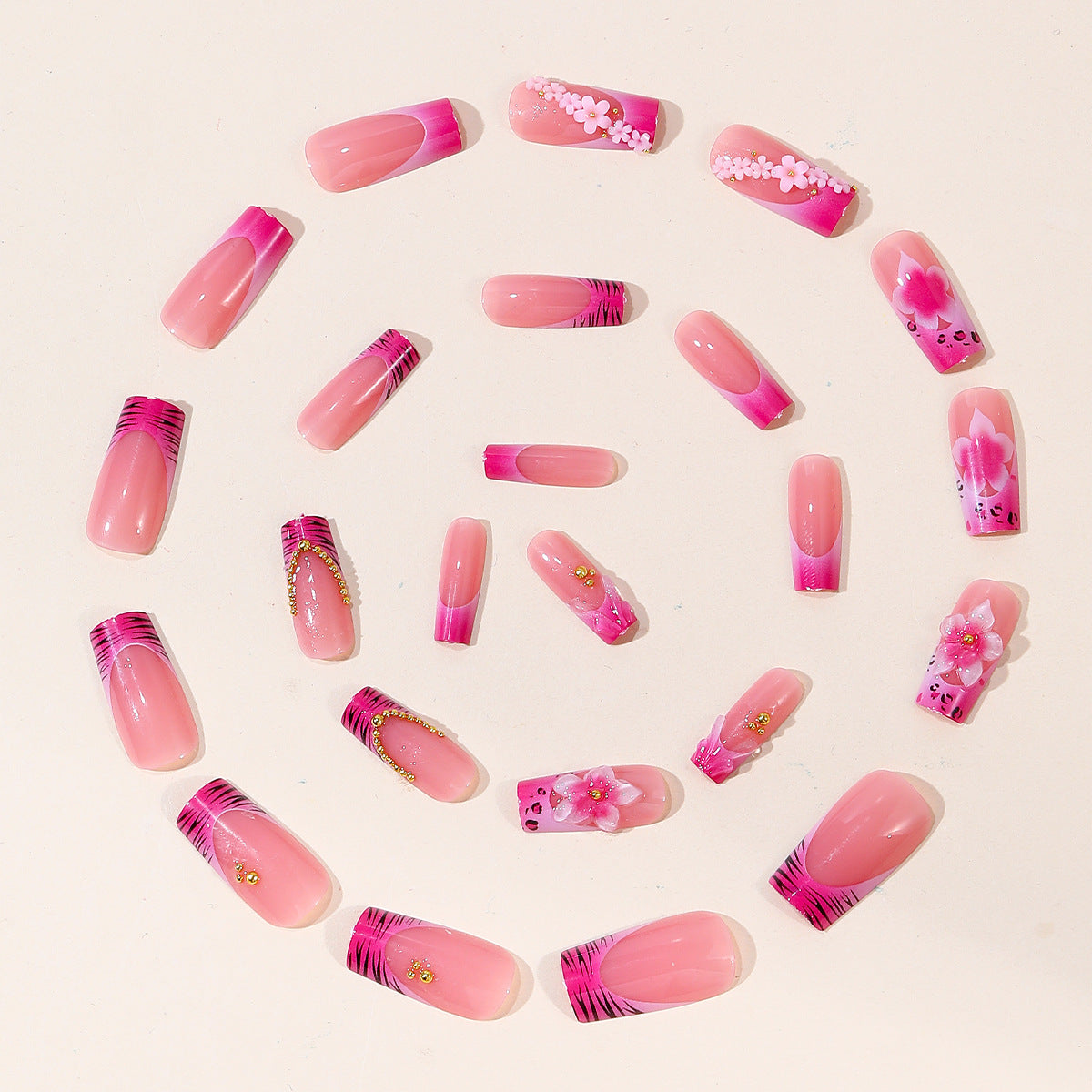Blumengeschmückte Gel-Nagelkunstverlängerungen Brehn