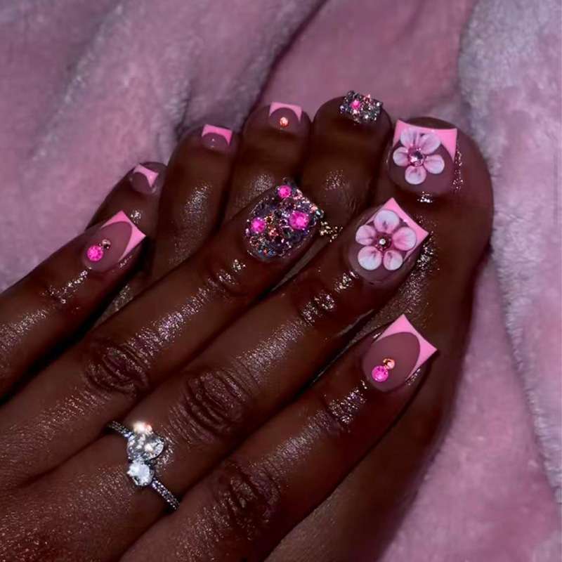 Dekorative 3D Blumen Druck-Nagelkunst Brehn