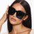 Damen Modische quadratische Sonnenbrille mit trendigem Rahmen und schützendem UV-Filter Brehn