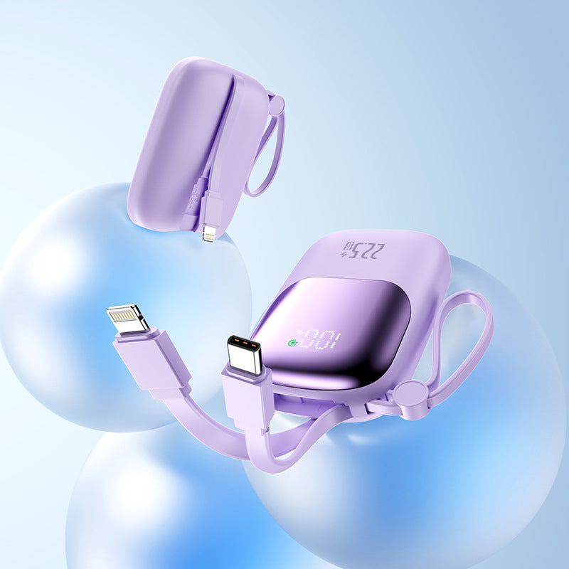 tragbare Schnelllade-Powerbank mit integriertem Kabel Brehn