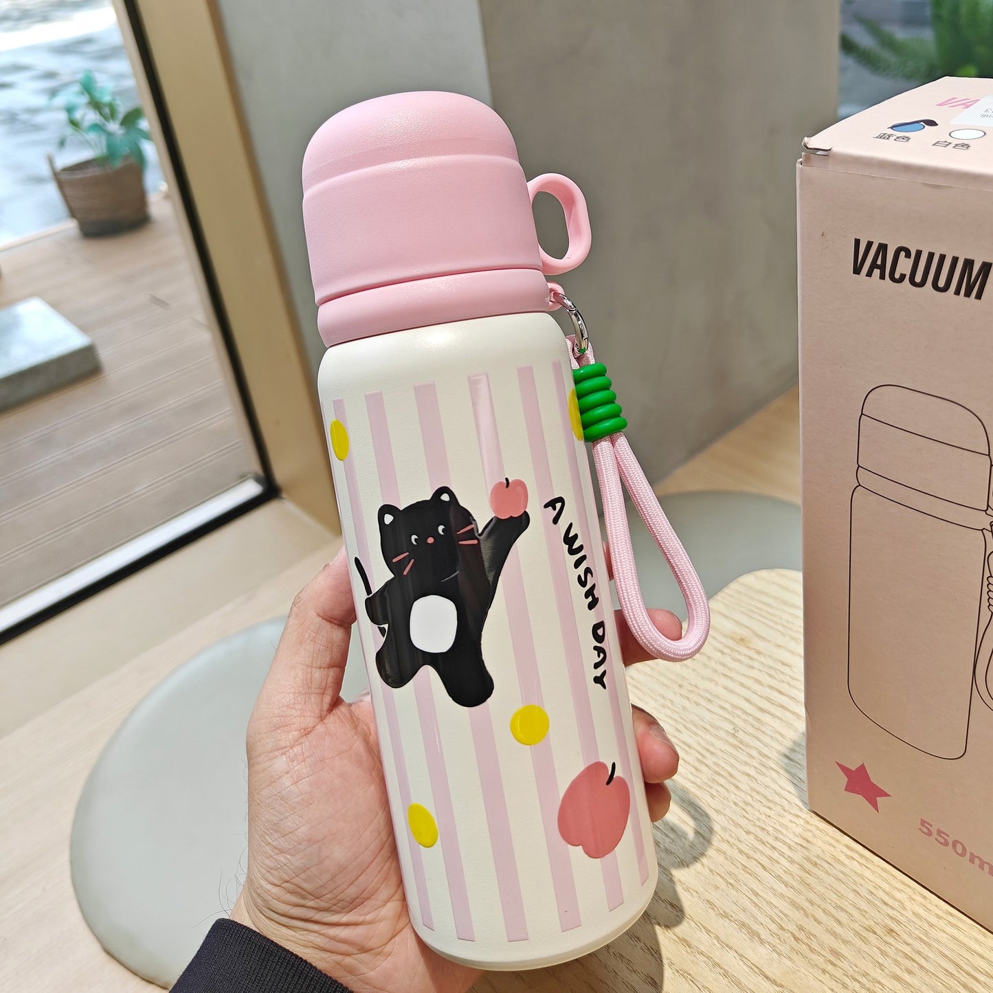 Damen Isolier-Trinkflasche mit sicherem Tragegriff und kreativem Tierdesign Brehn