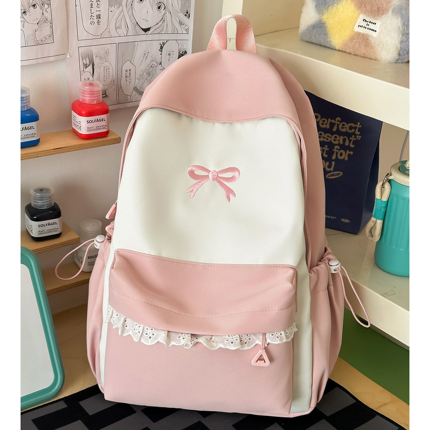 Niedlicher Rüschenschnalle Detail Schulrucksack