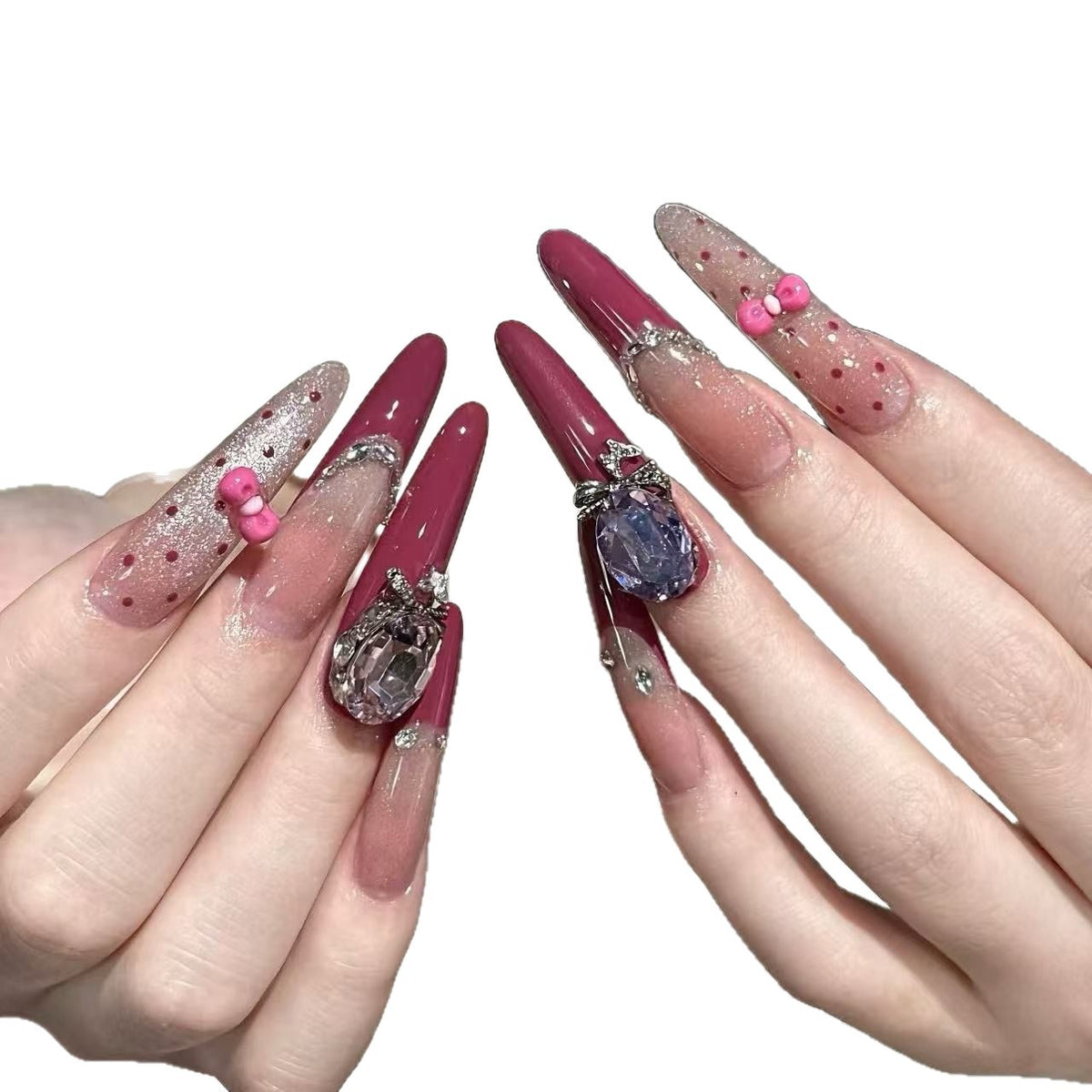 Glamouröse Lange Stiletto Nagel Kunst Extensions