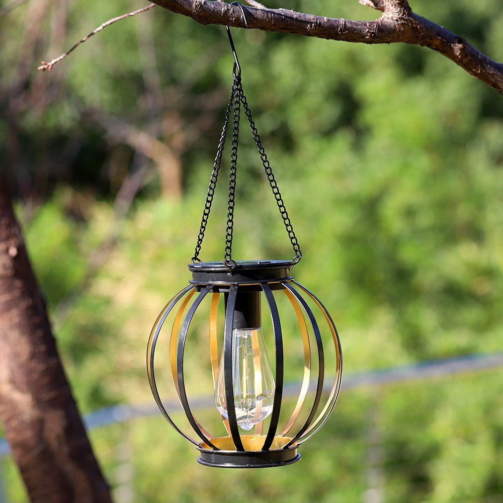 Vintage Hängende Metalllaterne Pendelleuchte mit Edison-Style Glühbirnenkäfig und verstellbarer Kette Brehn