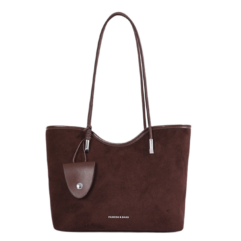Chic Wildleder Tasche mit Dekorativer Tasche