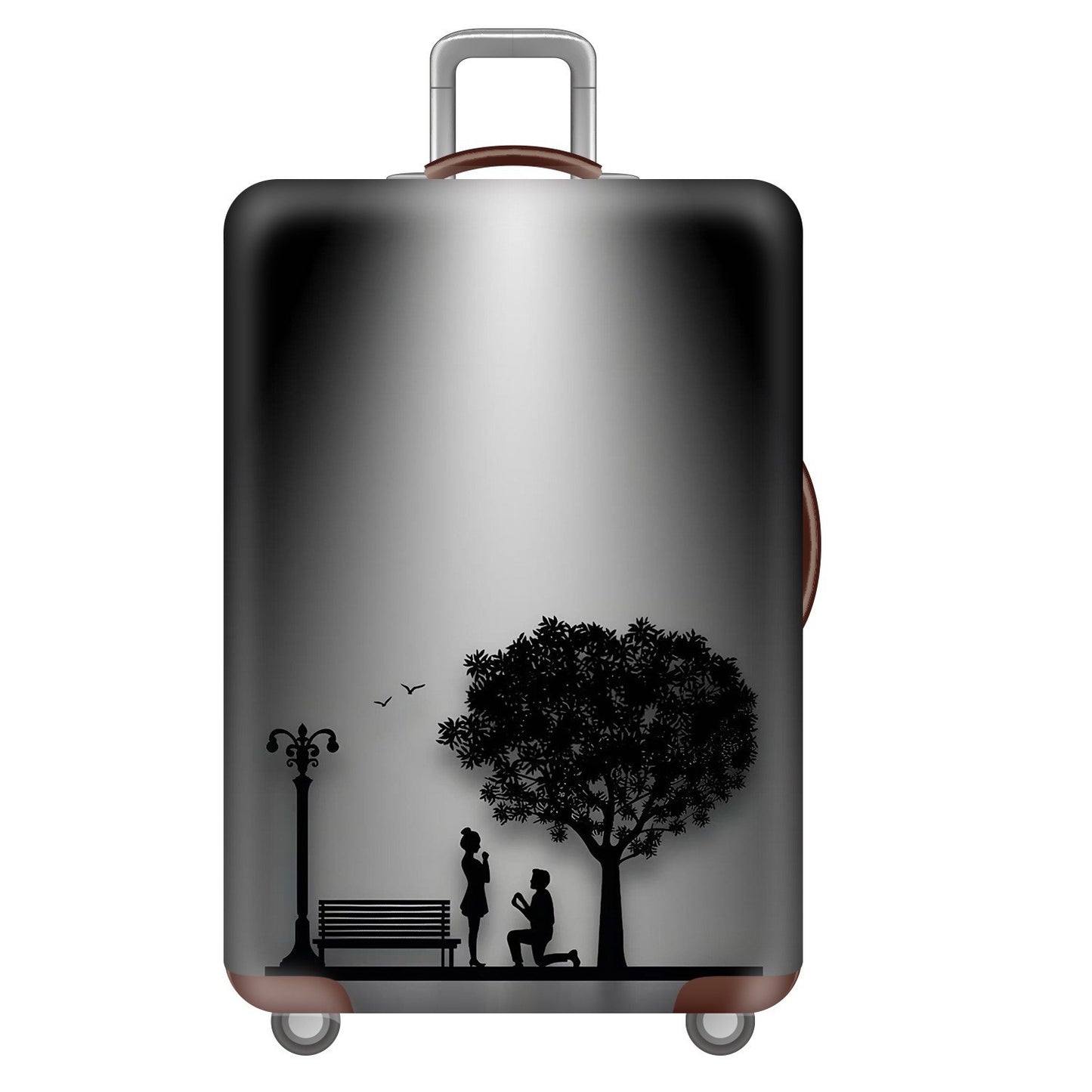 Unisex nan robuster Hartschalen-Trolley mit Löwenportrait Motivdruck, stoßfester ABS-Polycarbonat-Schale, mehrrädrigem Fahrwerk und TSA-Sicherheitsverschluss Brehn