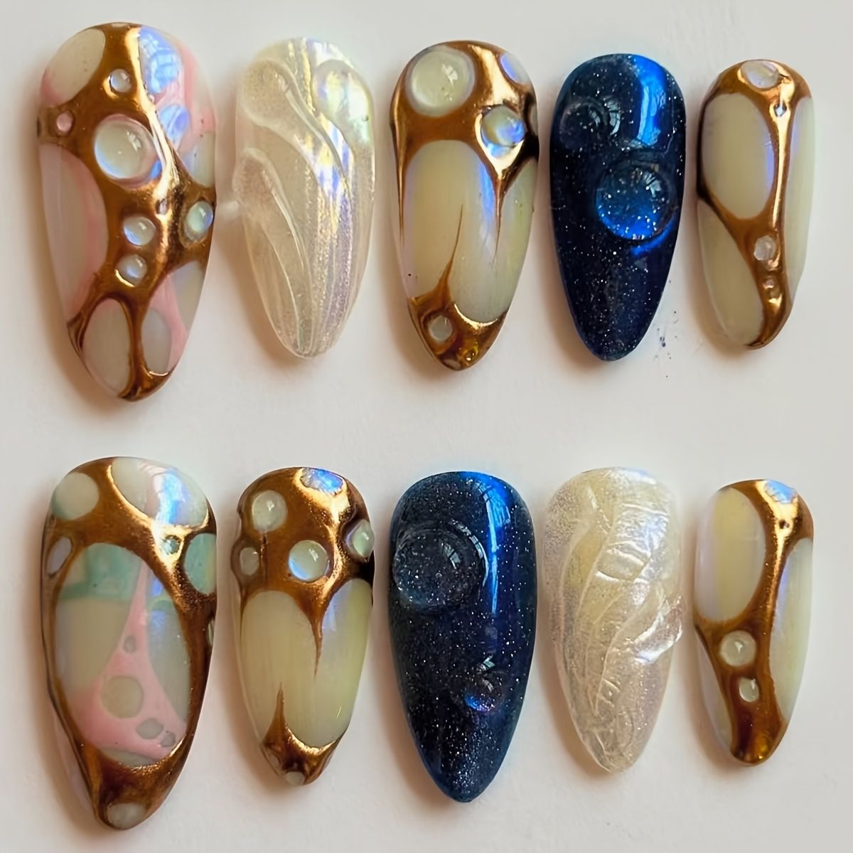 Romantische Blumen temas Press-On Nagelkunst Brehn
