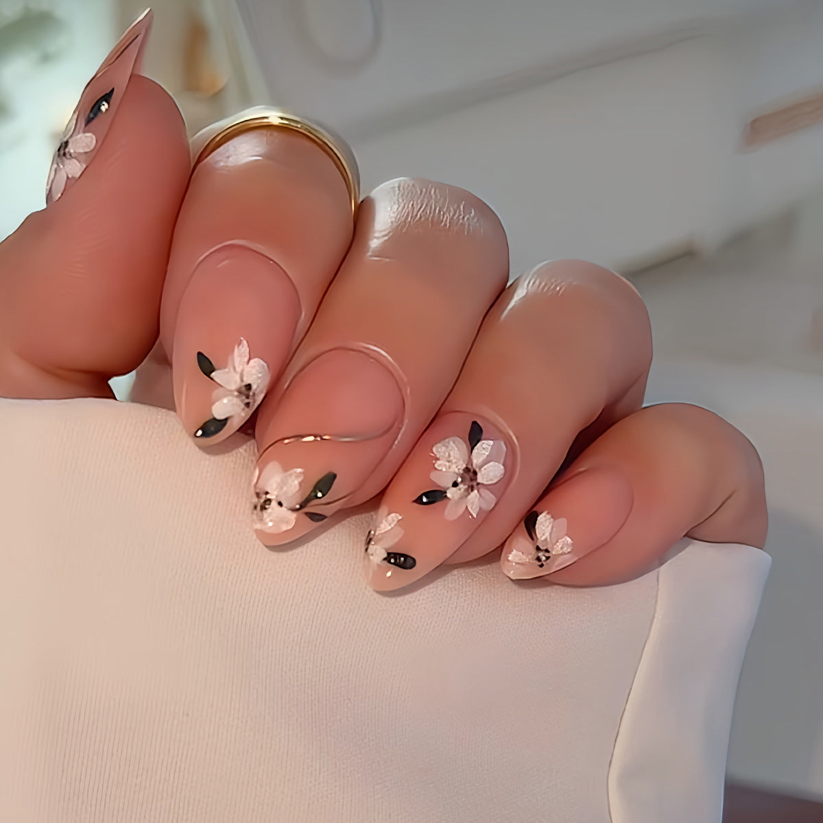 Künstlerische florale Press-On Nagelverlängerungen Brehn 1787913849
