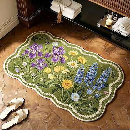 Floral gemusterte Memory-Schaum-Badmatte