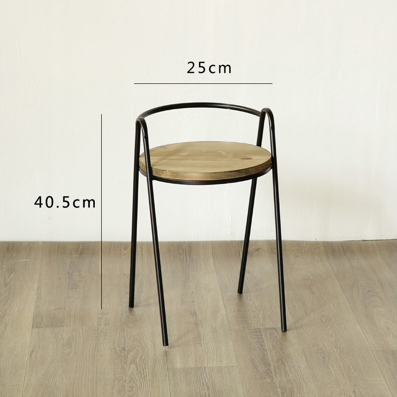 Moderner Hocker mit Holzsitz und Metallgestell Brehn