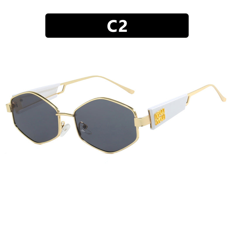 Damen geometrische Sonnenbrille mit modischem Design und UV-Schutz Brehn