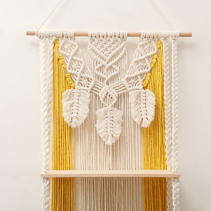 Macramé Wanddeko mit Regalen Brehn