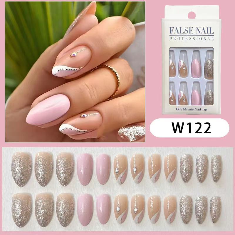 Elegante Künstliche Nageltips mit Glitzerakzenten Brehn