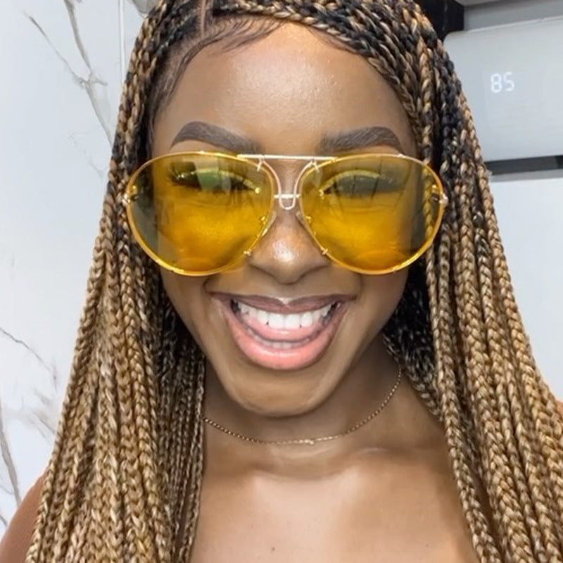 Damen Flug-Sonnenbrille mit stylischem Metallrahmen und UV-Schutz Brehn