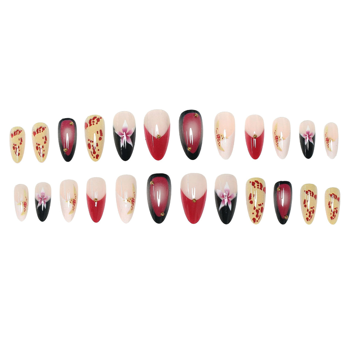 Künstlerische Stiletto Press-On Nail Kollektion