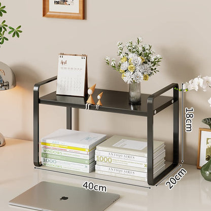 Kompakte Metall Desktop Zwei-Ebenen Organizer Regal Erhöhung