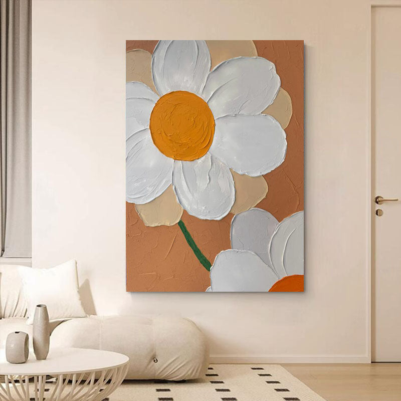 Blumige Texturierte Leinwand Wandkunst