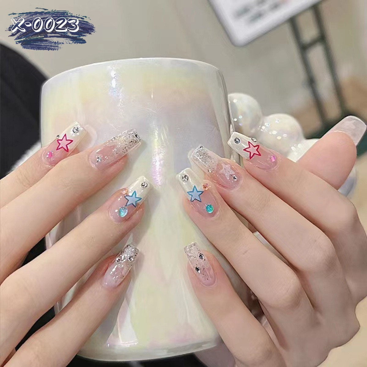 Dekoratives Stern Nagelkunst Design Set