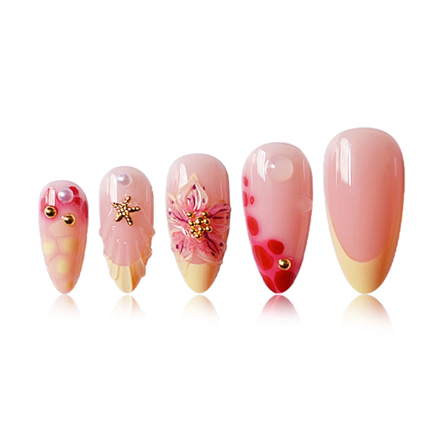 Floral 3D Acrylic Press-On Nagelkunst Set Brehn