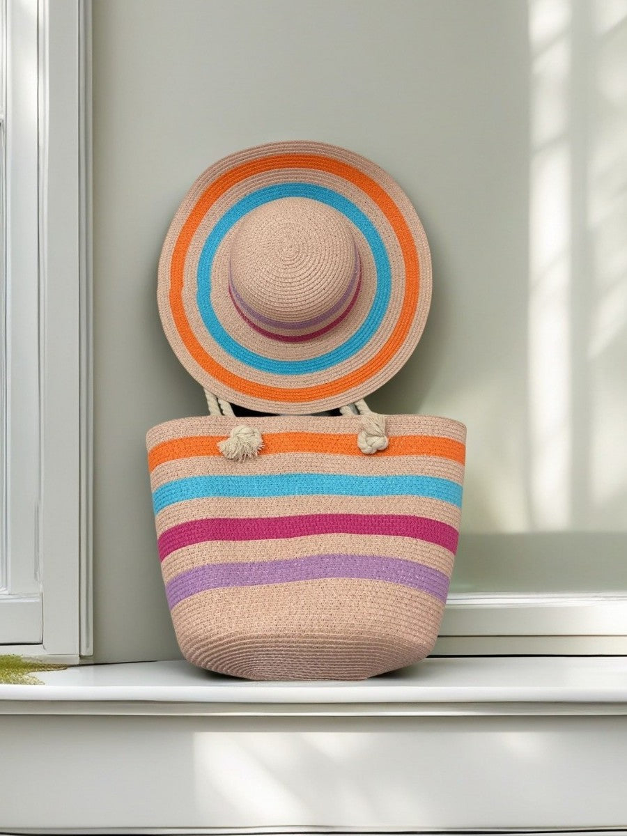 Strandtasche mit Bunten Streifen Brehn
