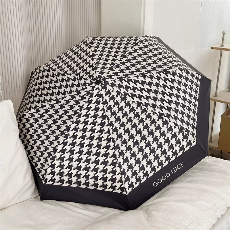Damen Faltbarer Regenschirm mit eleganter Schleifenapplikation Brehn