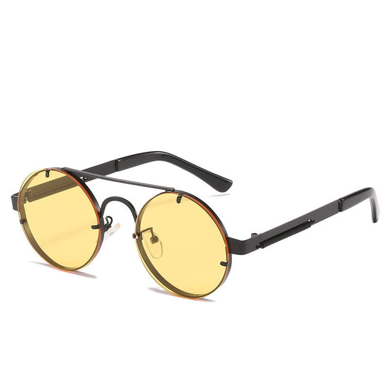 Damen runde Designer-Sonnenbrille mit innovativem Metallgestell und schützenden Gläsern Brehn