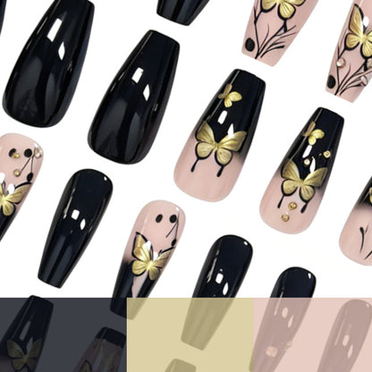 Luxuriöse Schmetterlings-Themen Acryl-Nagelverlängerungen Brehn