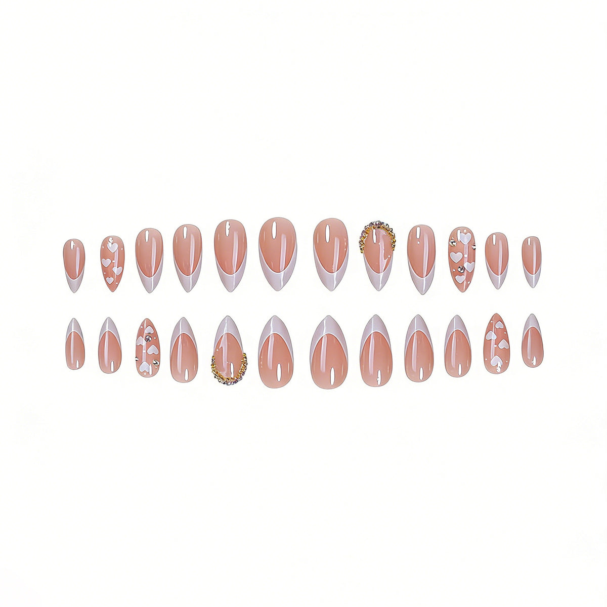 Herz-verzierte Gel-Nagelkunst-Set Brehn
