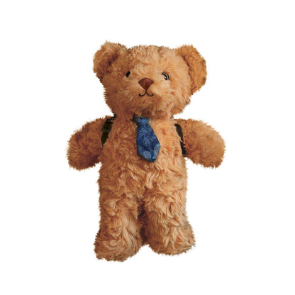Plüsch Teddy-Bär mit Denim-Fliege und Mini-Rucksack-Trageriemen-Detail Brehn