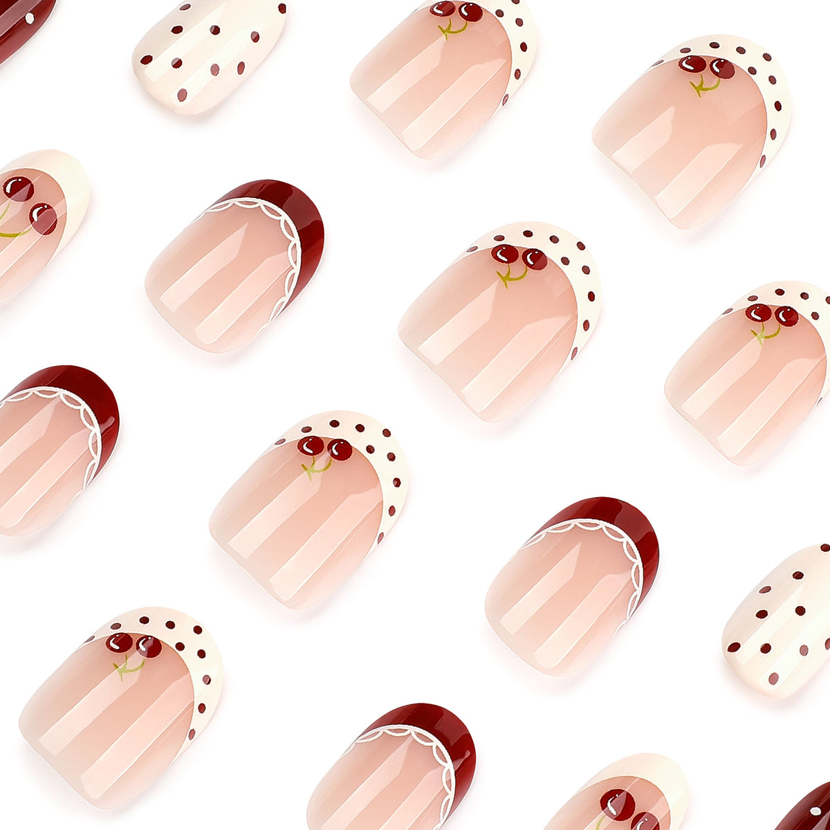 Kunstvolle Nagelkunst mit Kirschen-Design Brehn