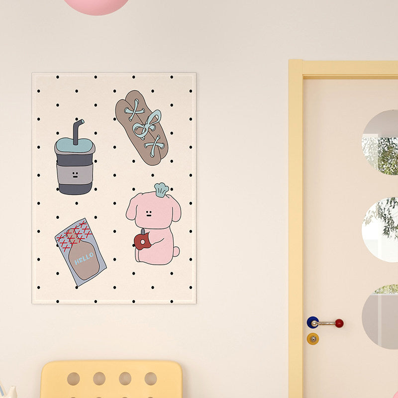 Cute Cartoon Mug Illustration Framed Wall Art Print for Kitchen & Nursery