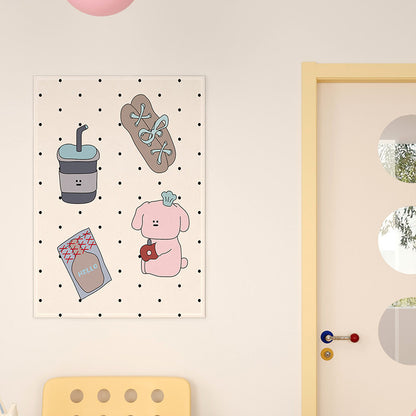 Cute Cartoon Mug Illustration Framed Wall Art Print for Kitchen & Nursery
