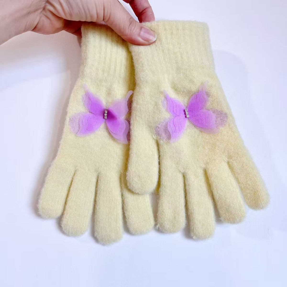 Schmetterlingsverzierte Touchscreen-Handschuhe Brehn