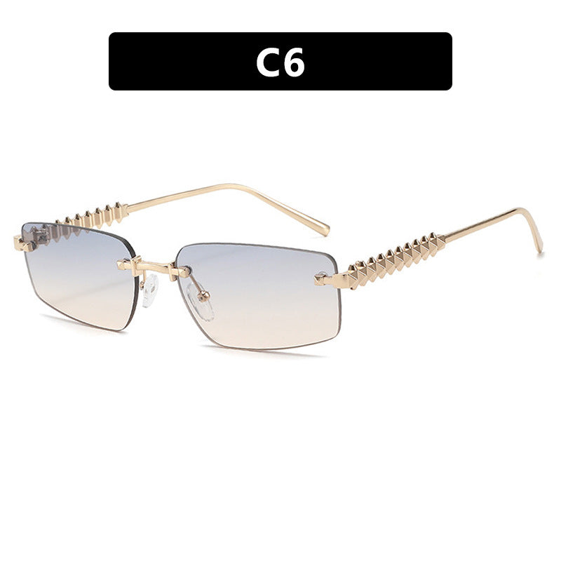 Damen quadratische Sonnenbrille mit filigranem Rahmen und luxuriösen Akzenten Brehn
