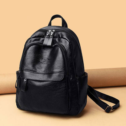 Strukturierter Leder Rucksack Brehn