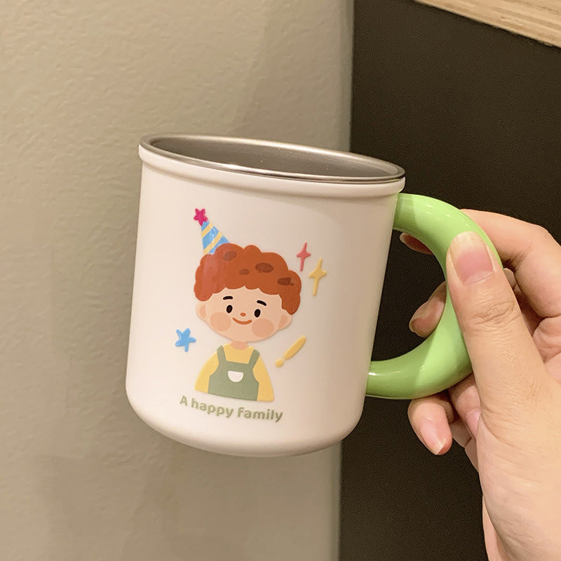 Edelstahlkeramiktasse mit Fröhlichem Familienmotiv Brehn