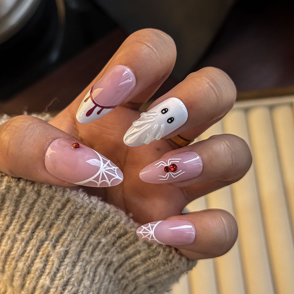 Kreatives thematisches Press-On Nagelset Brehn