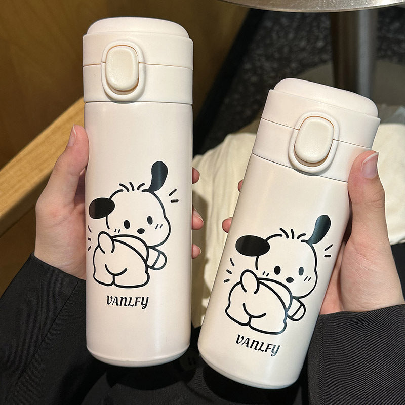 Damen Isolierflasche mit sicherem Klappverschluss und niedlichem Tiermotiv Brehn