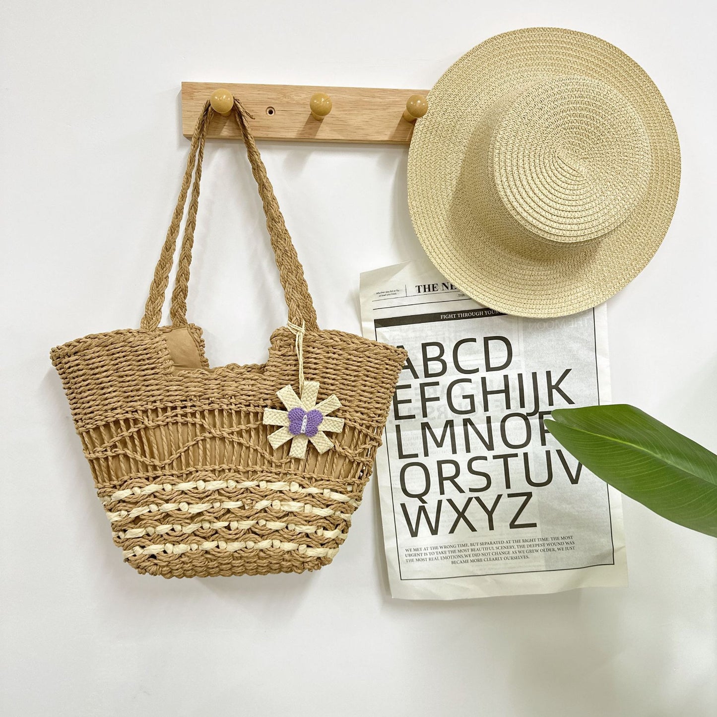 Handtasche mit Kunstvollem Blumenmotiv Brehn