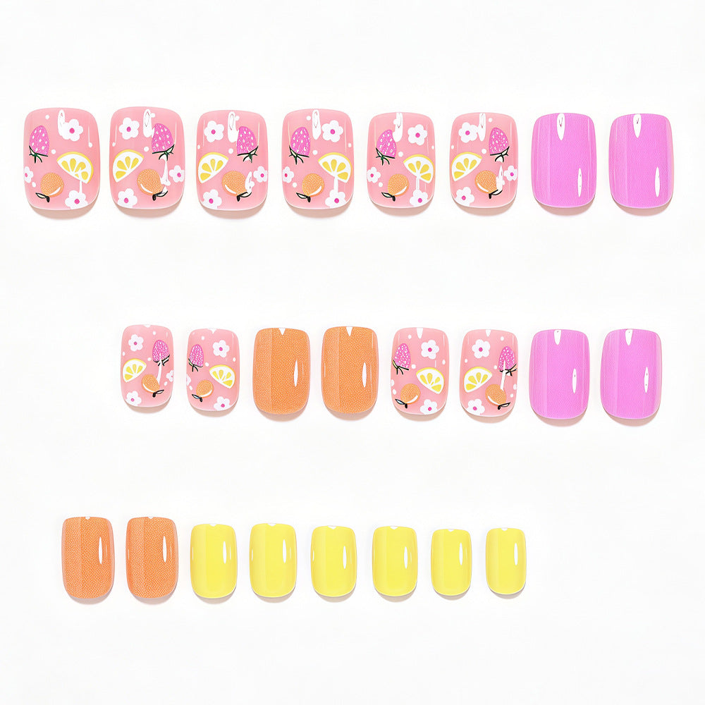 Frucht-inspiriertes Press-On Nail Art Set Brehn