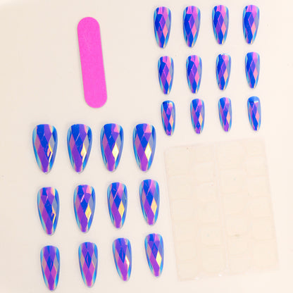 Chic Stiletto-Acrylnagelverlängerungen mit holografischem Diamantdesign Brehn