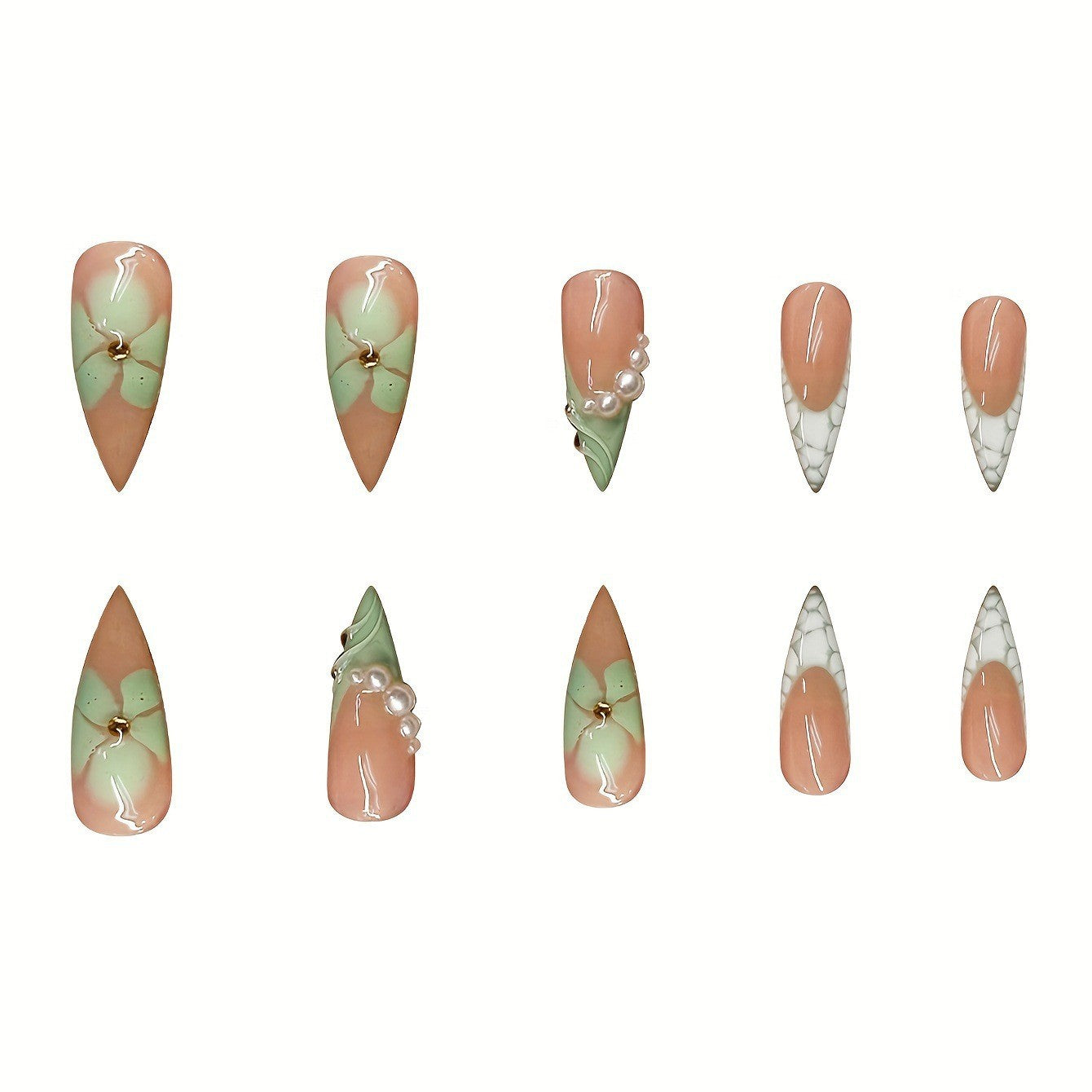 Dekorative Stiletto Press-On Nagelerweiterungen Brehn