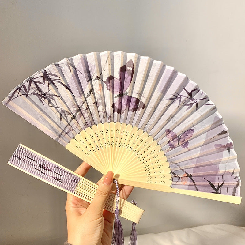 Eleganter Fächer mit Kunstvollem Schmetterlingsmotiv Brehn