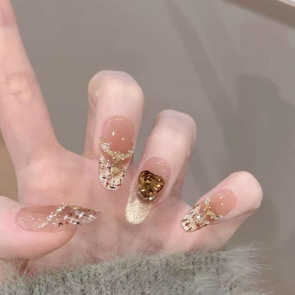 Künstlerisches katzenmotiviertes Press-On Nagelset Brehn