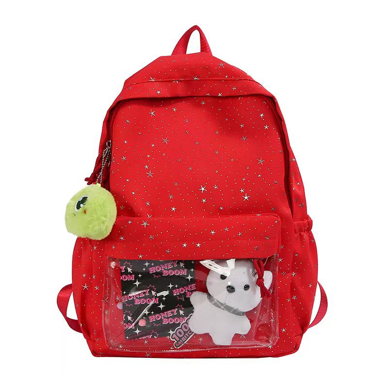 Rucksack mit Durchsichtiger Fronttasche und Kuscheligem Motiv Brehn