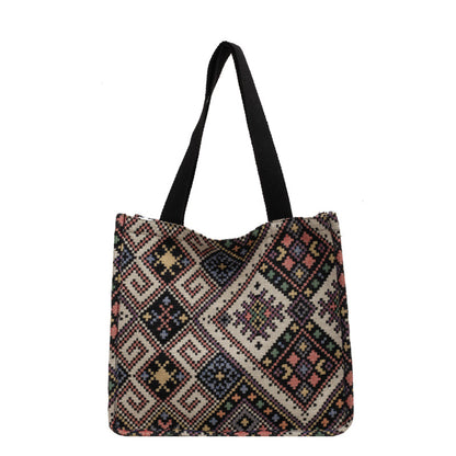 Handgefertigte geometrisch gemusterte Tote Bag