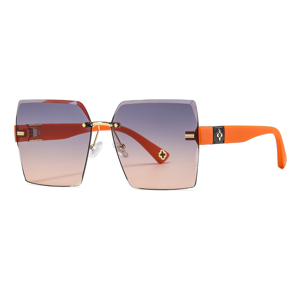 Damen Designer-Sonnenbrille mit auffälligem geometrischen Rahmen Brehn