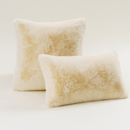 Plüsch-Faux-Fur-Quadrat- und Lendenkissen-Set mit weichem Mikrofaser-Rücken